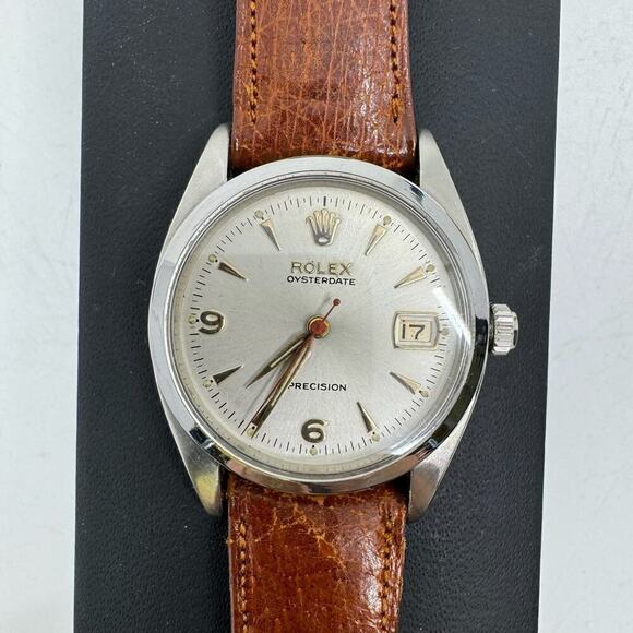 Vintage 1950s ROLEX Oysterdate Precision 6494 Hand-Wind Wrist Watch - Picture 2 of 10